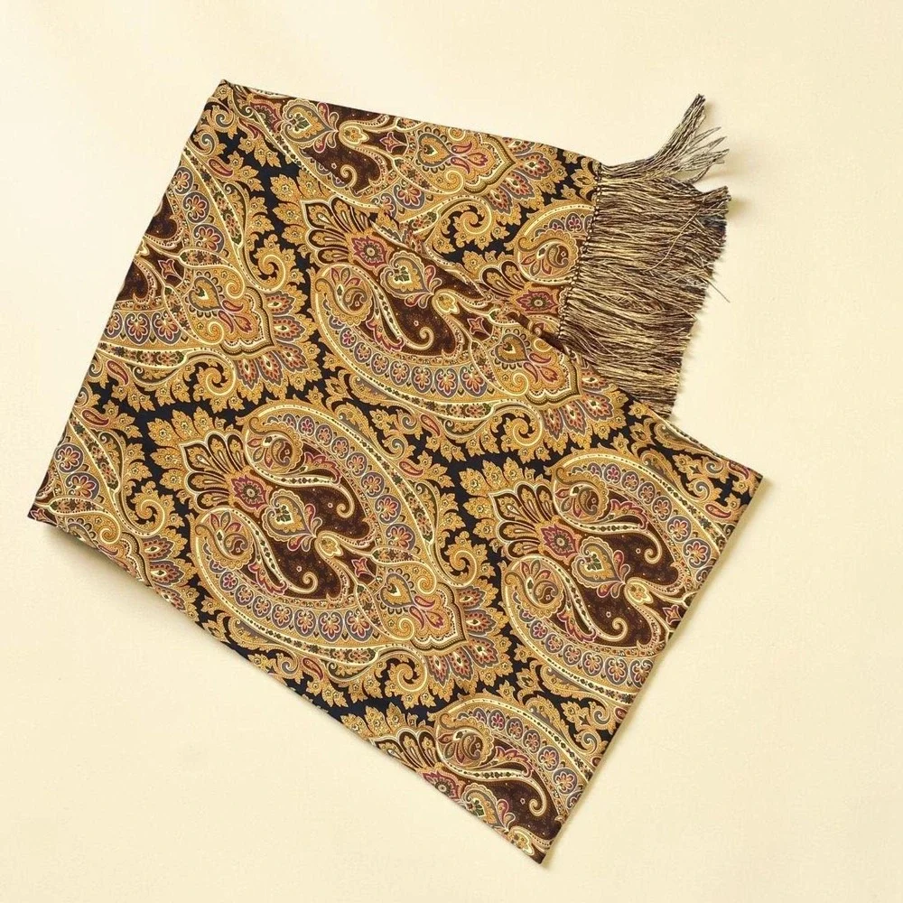 100% Silk Paisley Fringe Scarf Chelsey by Joseph Autumn Scarf